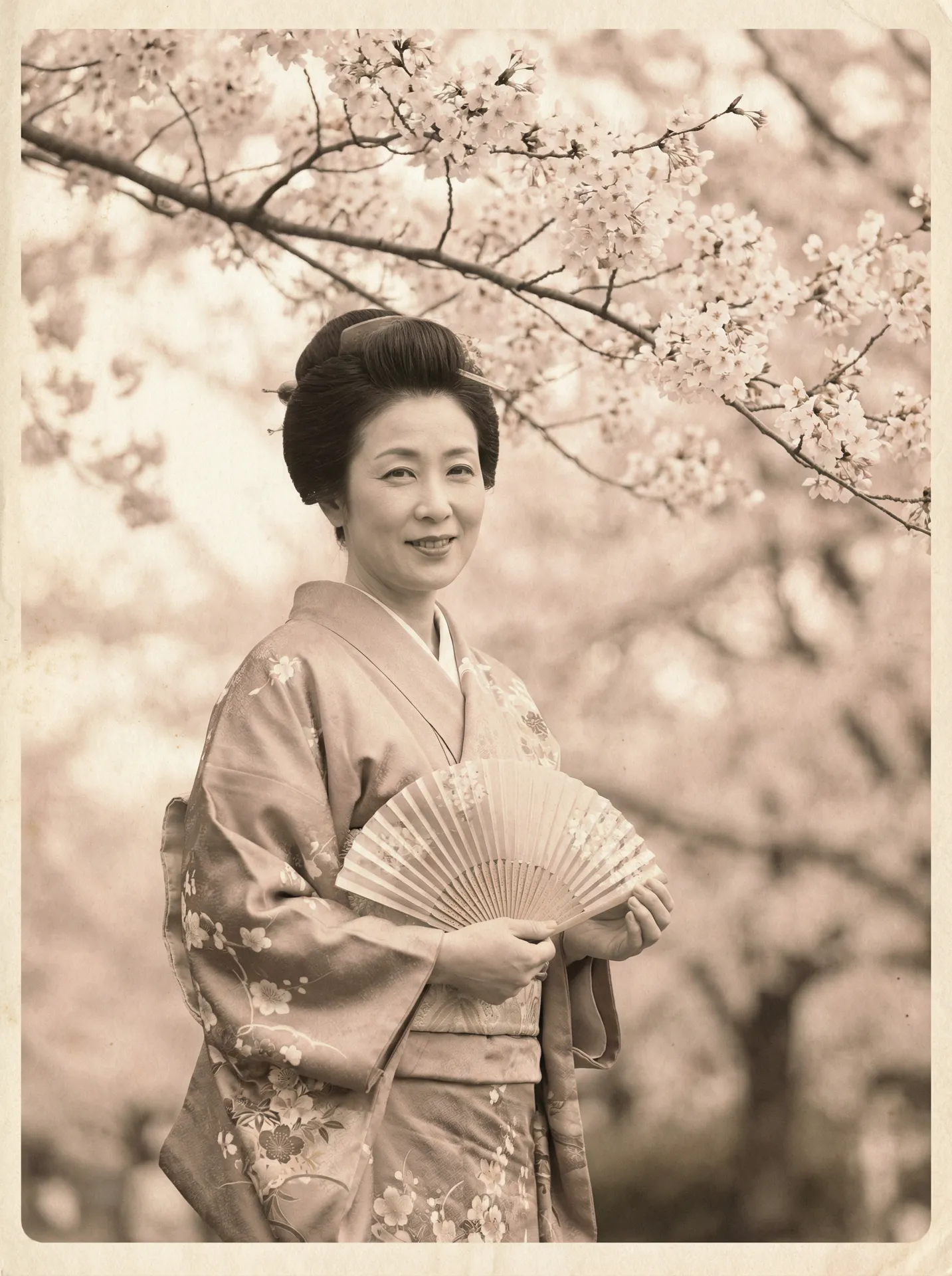 一位持扇的优雅 《日本视频》- 日本视频在线观看~吃瓜爆料日本视频 在樱花树下的复古写真