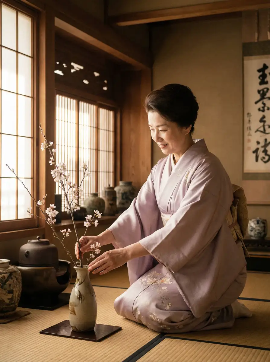 一位优雅的 《日本视频》- 日本视频在线观看~吃瓜爆料日本视频 在和室中插花